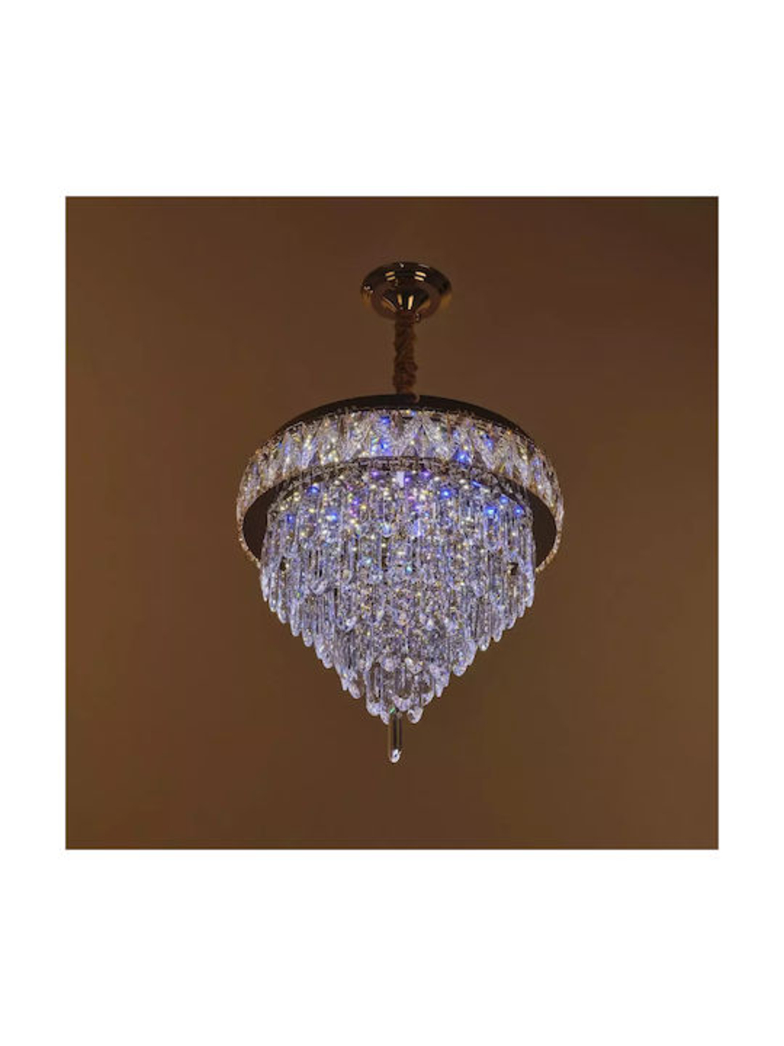 Кристален LED полилей злато с дистанционно