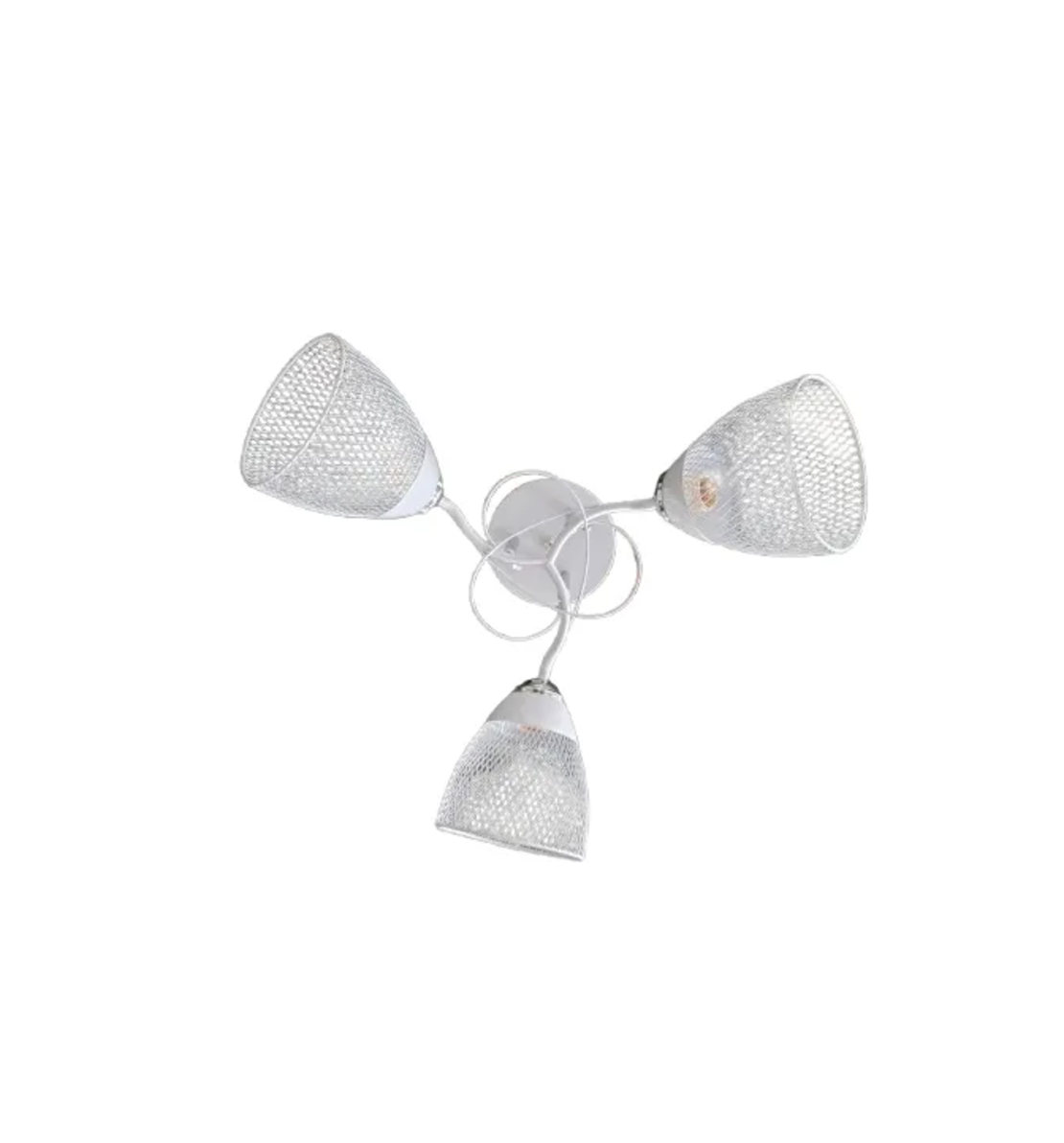 Полилей 3xE27 бял с метална решетка модерен дизайн