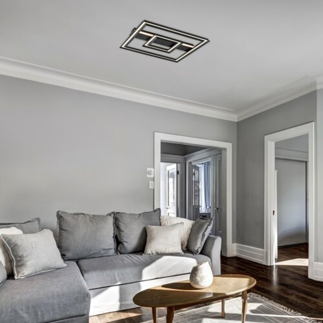 LED плафон – 48W, 3000K, черен метал