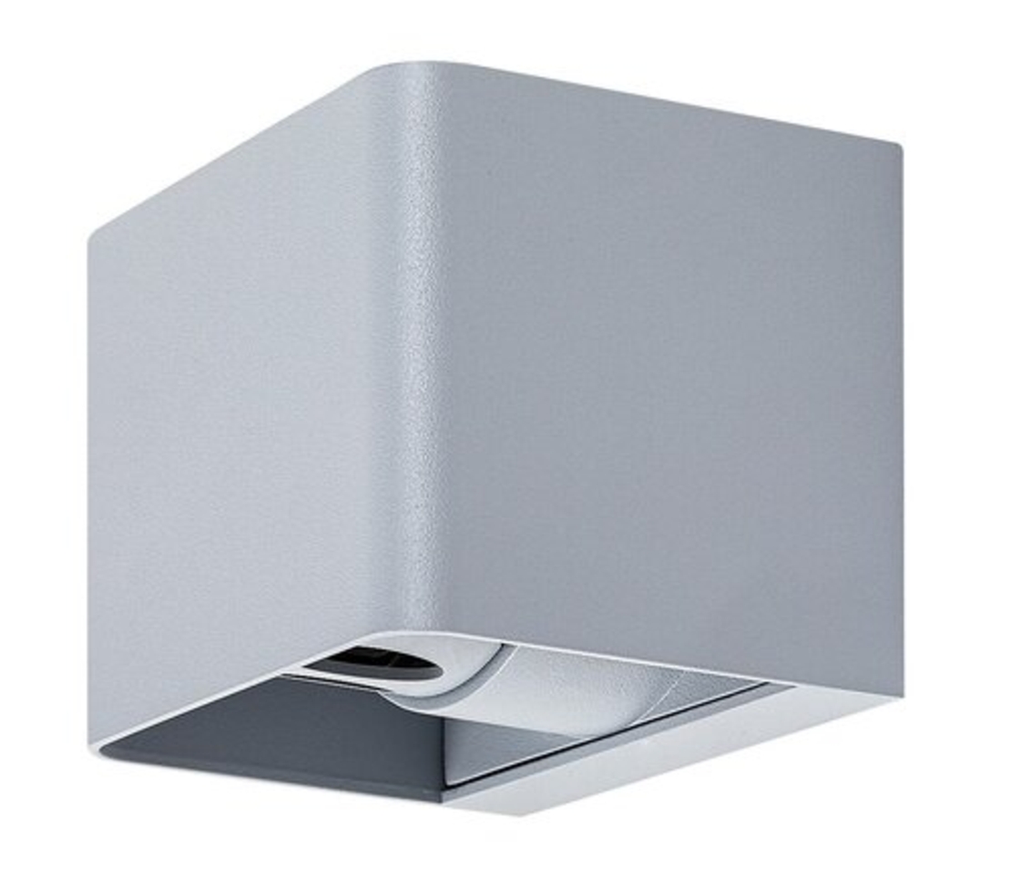 Елегантен квадратен LED аплик Hallstatt в стилен сив цвят – модерно фасадно осветление 10W