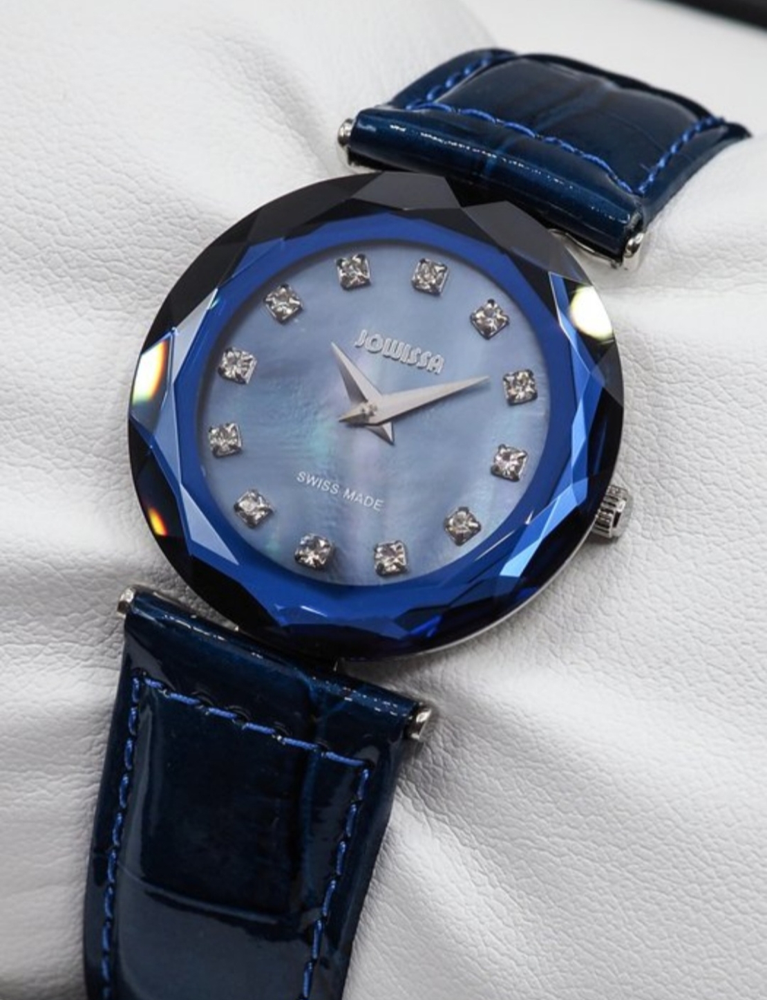 Jowissa Faced Sapphire Crystal Blue
