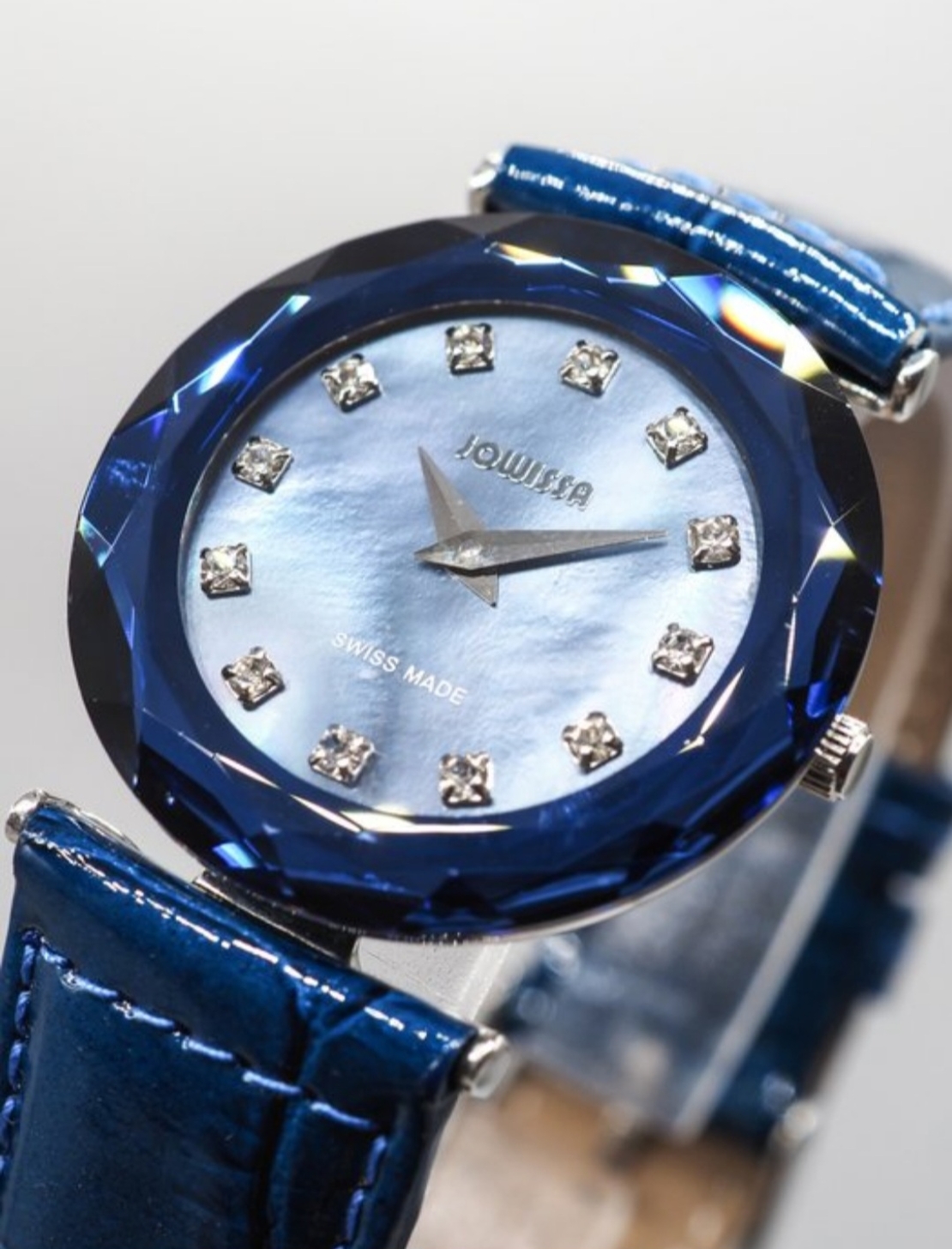 Jowissa Faced Sapphire Crystal Blue