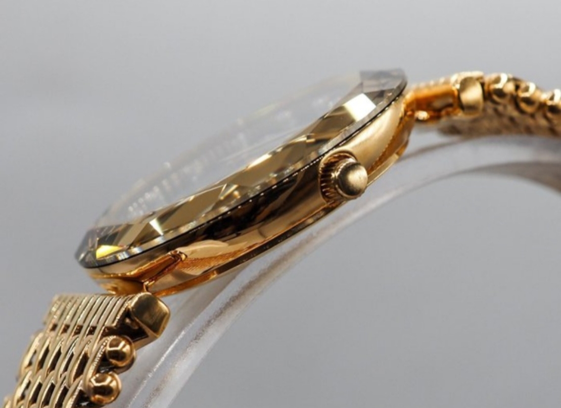 Jowissa Faced Sapphire Crystal Gold/Green