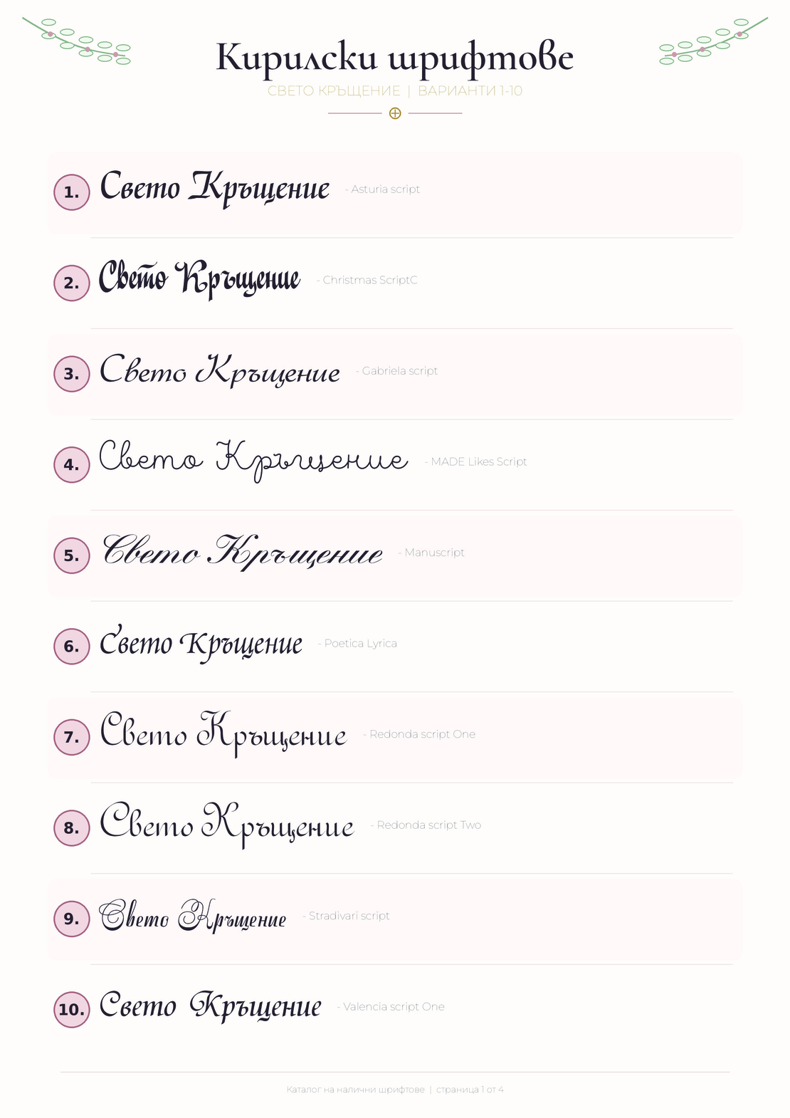 Надписи от фолио