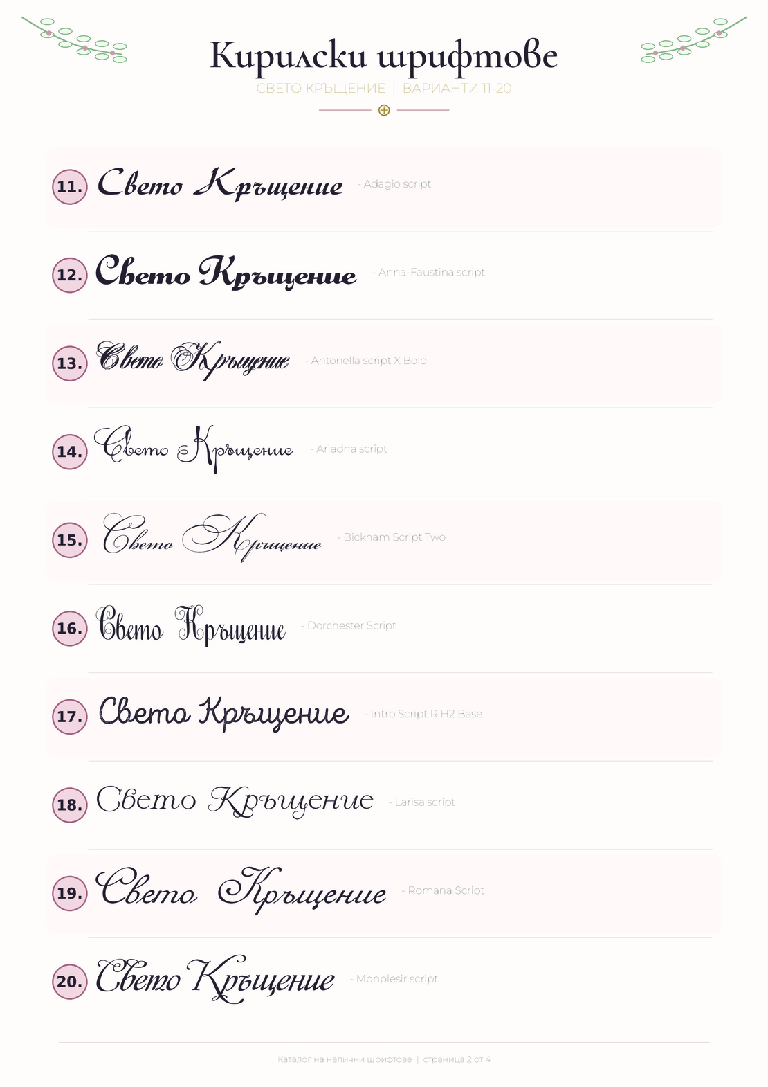 Надписи от фолио