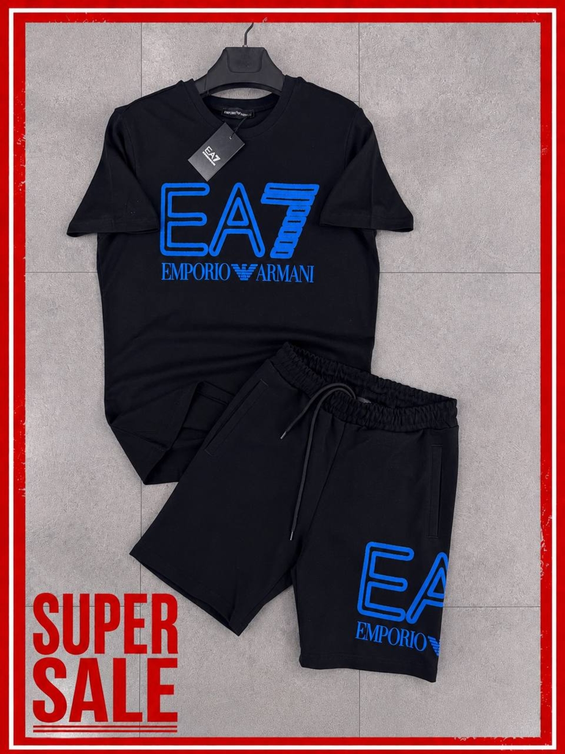 Мъжки Екип EA7 Black/Blue