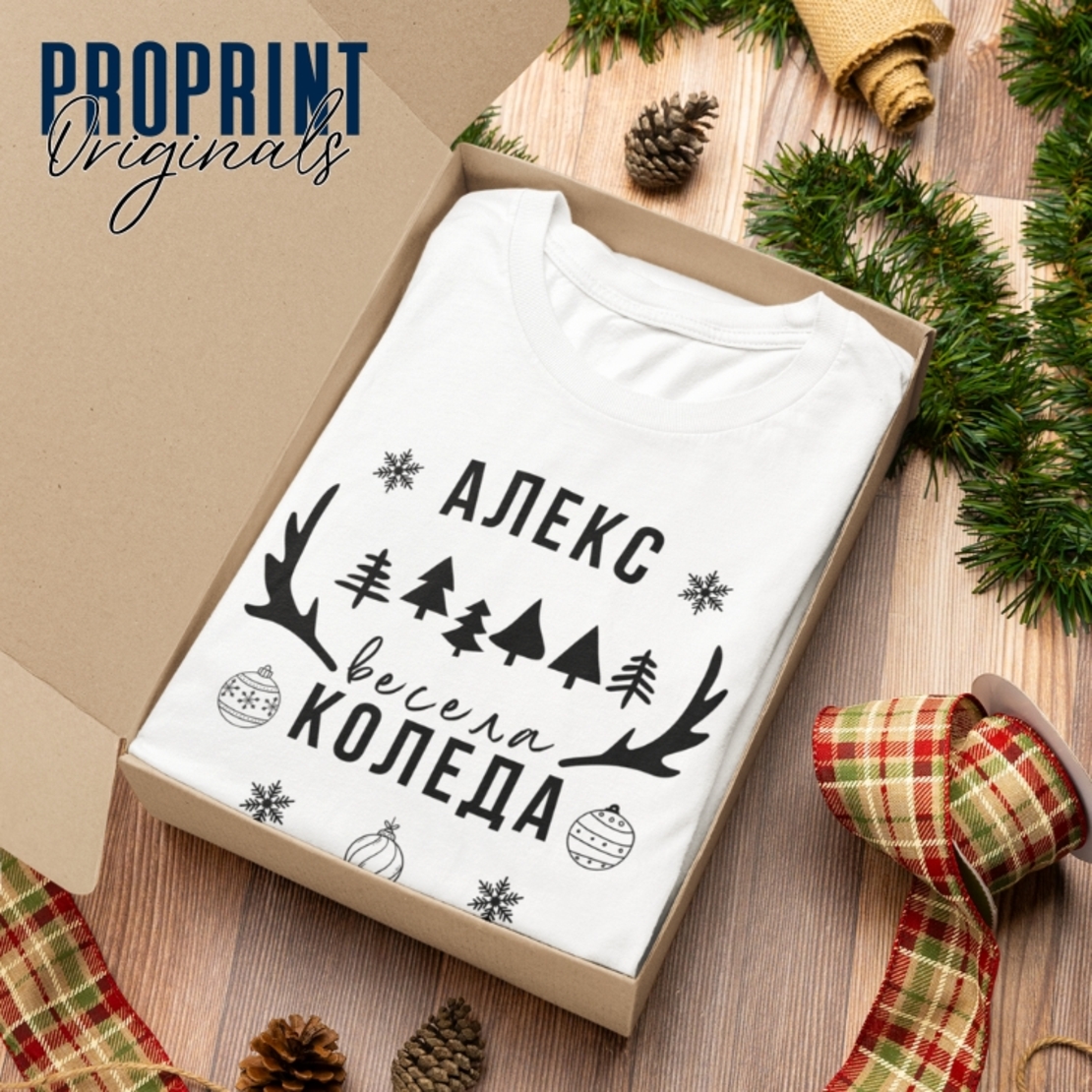 Family Christmas T-Shirt with custom name