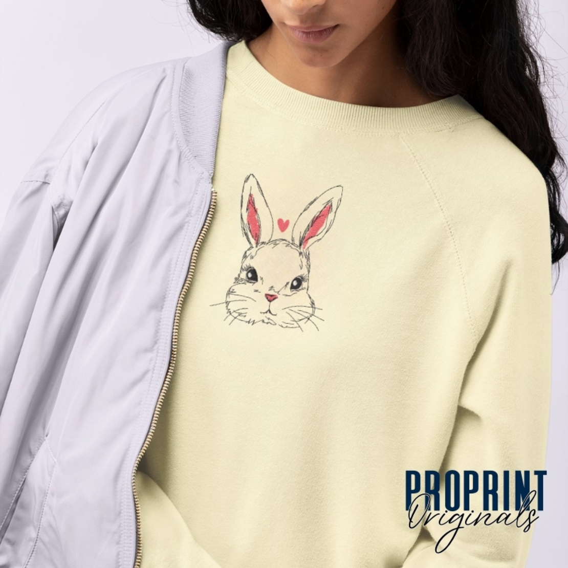 Дамски суичър с бродерия Зайче