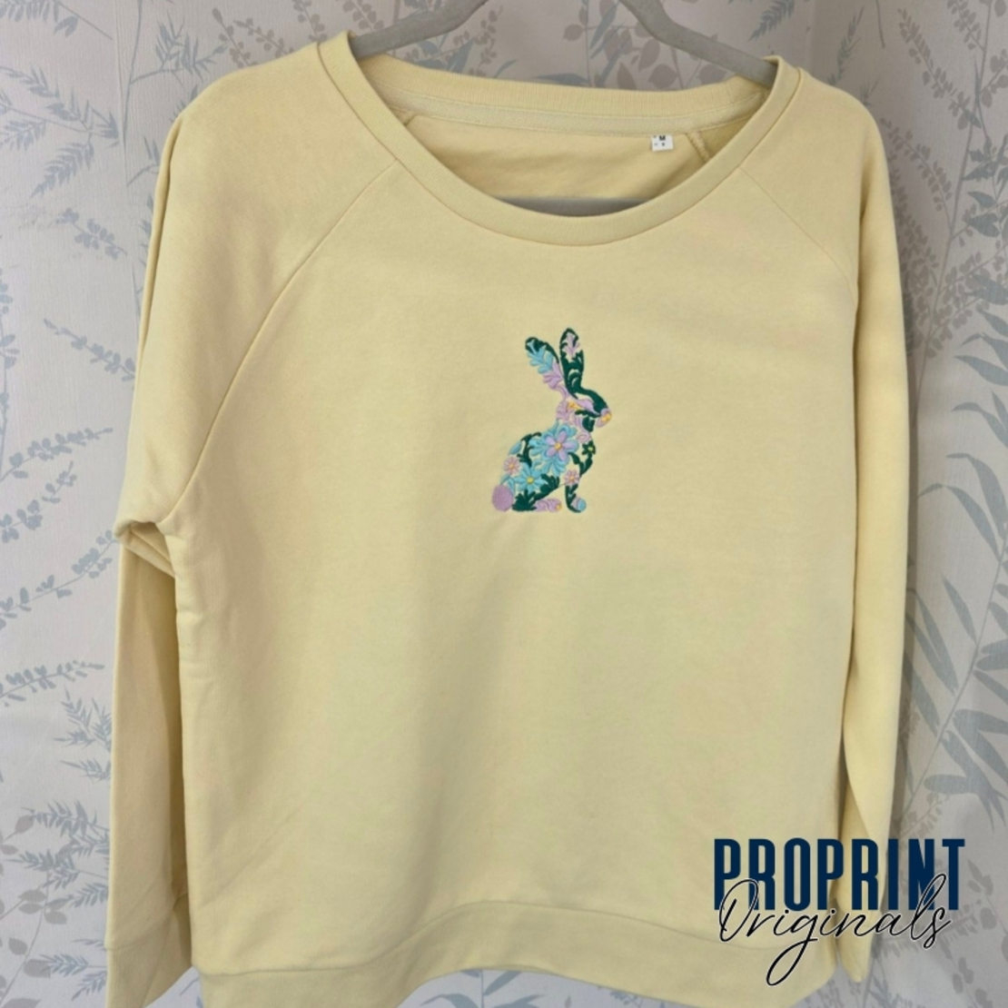 Floral Bunny Embroidered Sweatshirt