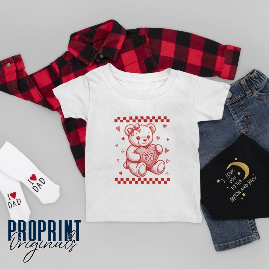 Комплект Тениски „Мама и аз“ – Ретро мече със сърце