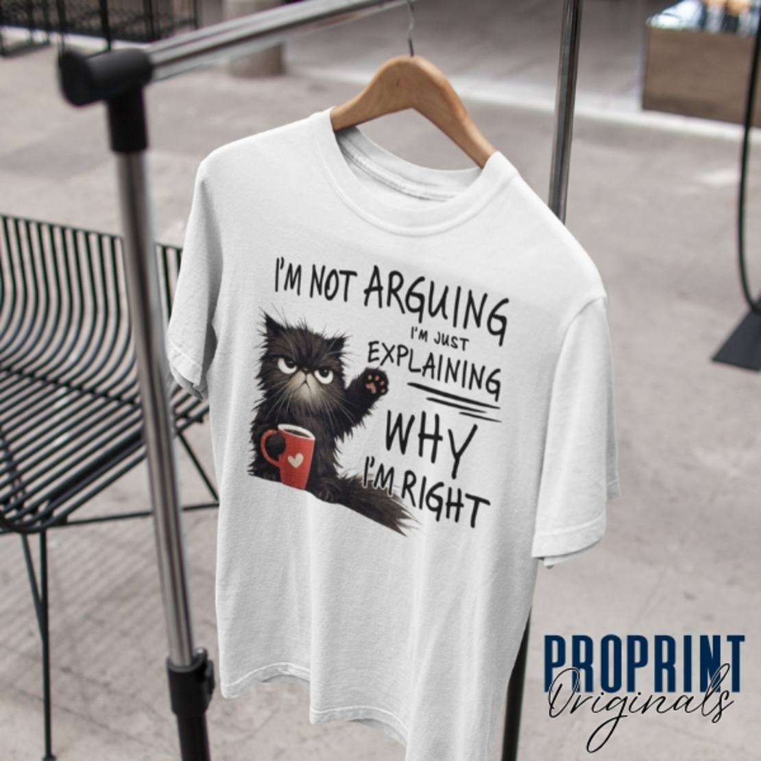 Unisex T-Shirt “Not Arguing” with a cat