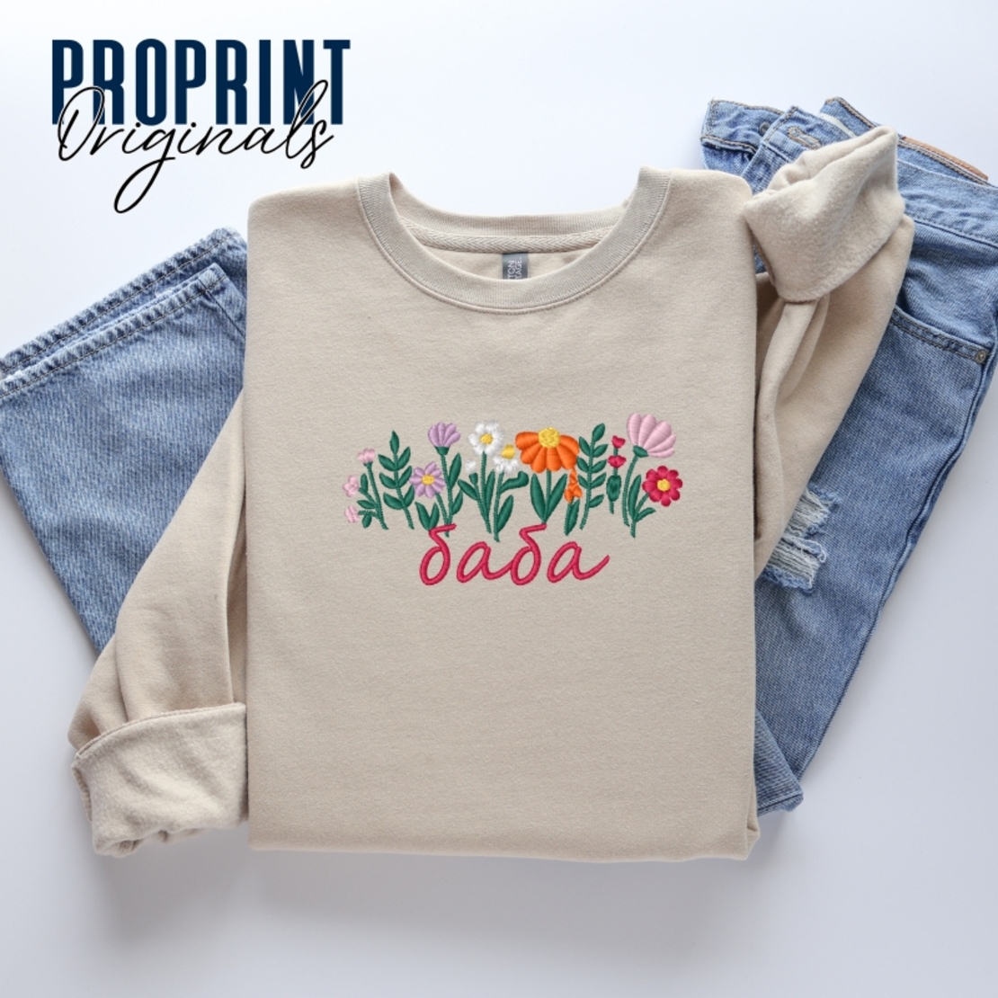 Суичър с цветя за мама,баба,леля