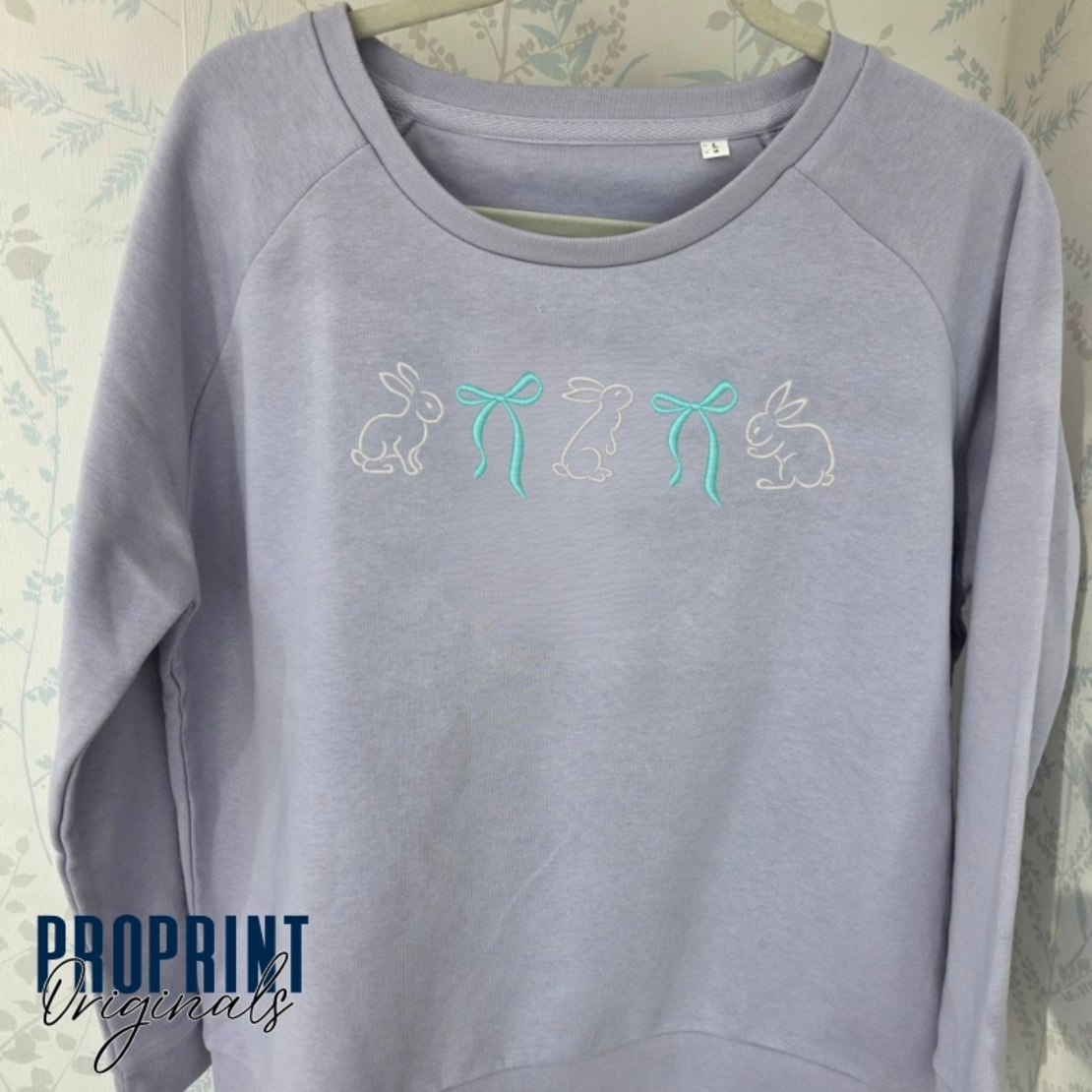 Bunnies and Bows Embroidered Sweatshirt