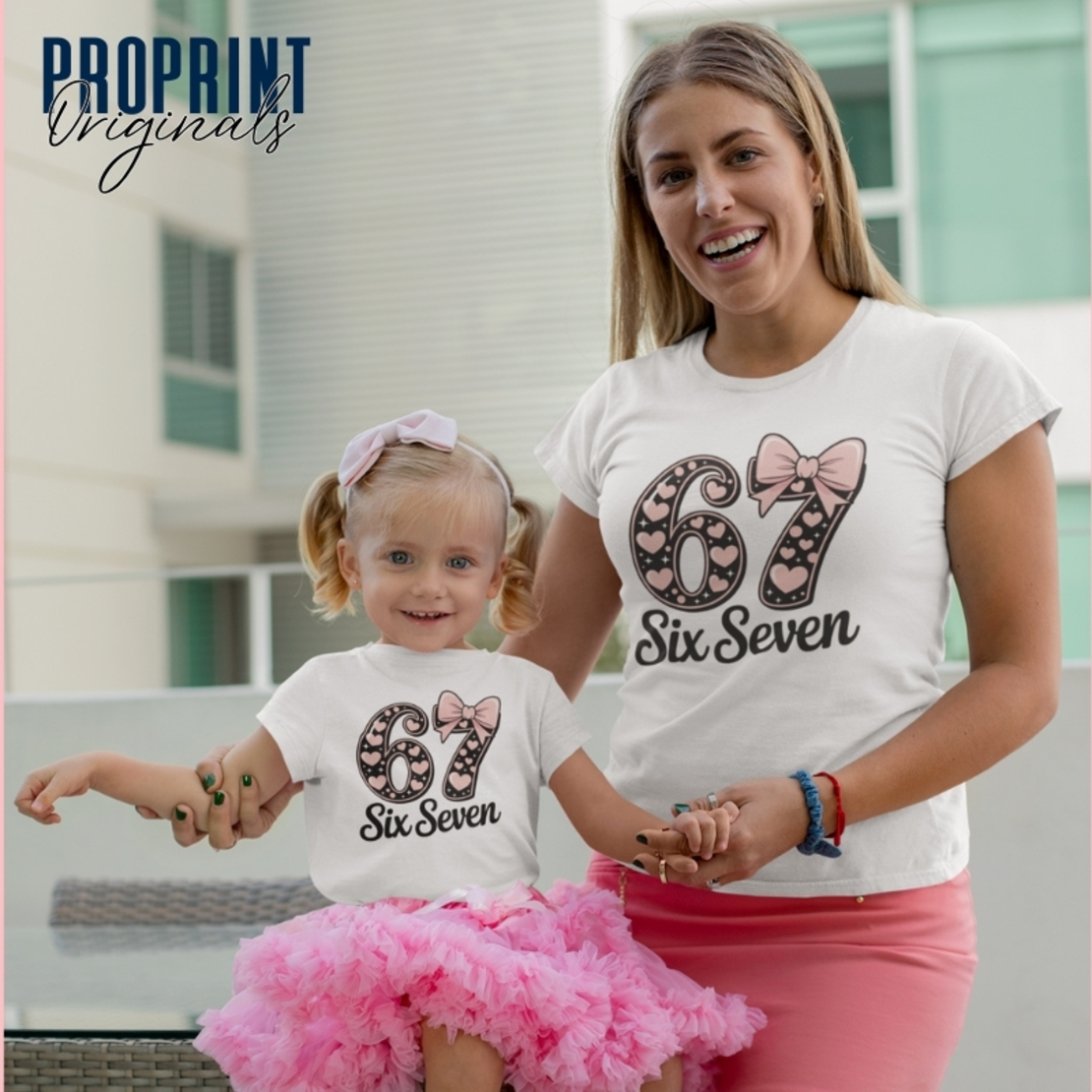 Mama & Me Matching T-Shirts with Six Seven Design