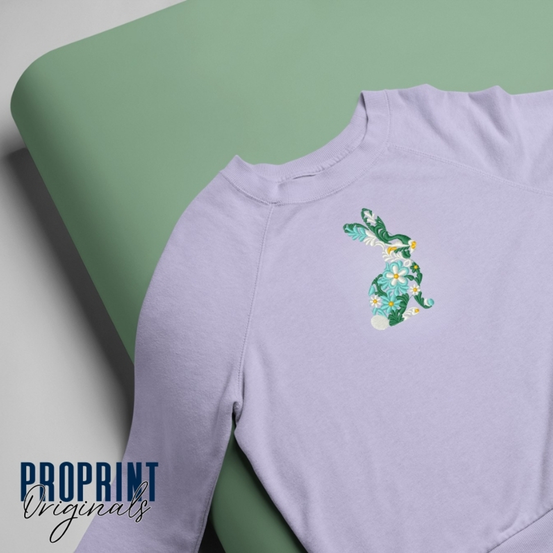 Floral Bunny Embroidered Sweatshirt