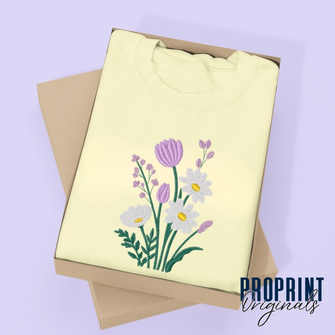 Spring Flowers Embroidered Sweatshirt