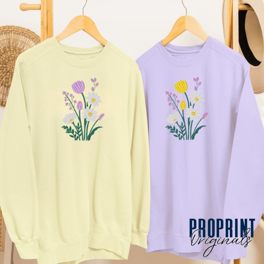 Spring Flowers Embroidered Sweatshirt