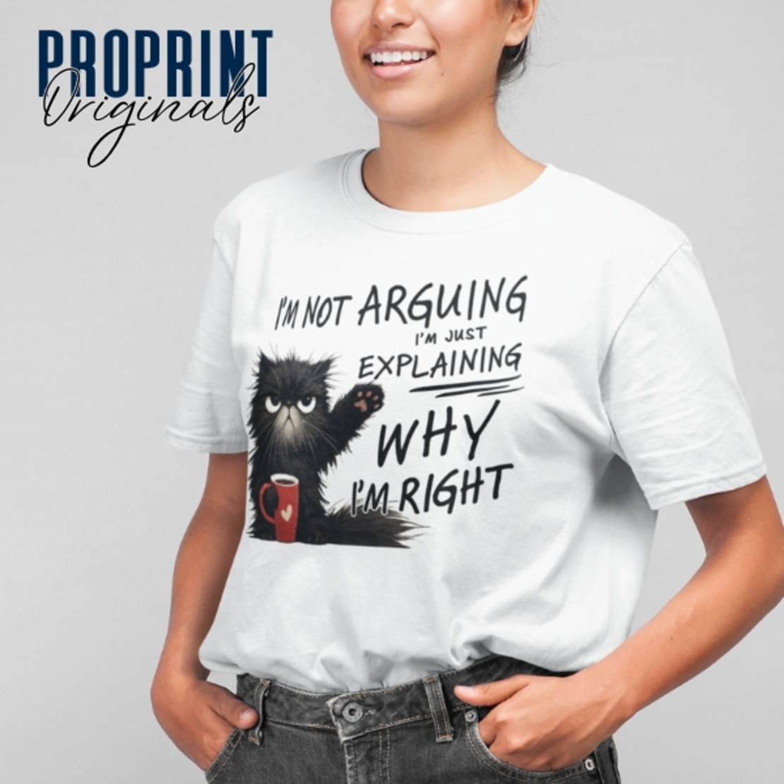 Unisex T-Shirt “Not Arguing” with a cat