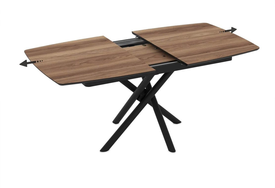 Трапезна маса KATRIN разтегателна - орех/черно