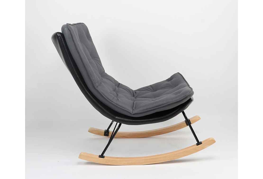 Люлеещ фотьойл ATLAS - сиво/черно/натурално