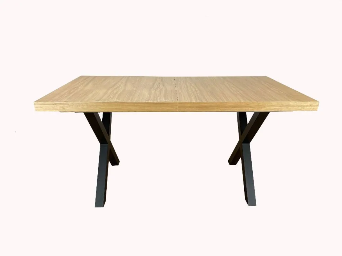 Трапезна маса XARIS разтегателна - дъб хикори натур/черно