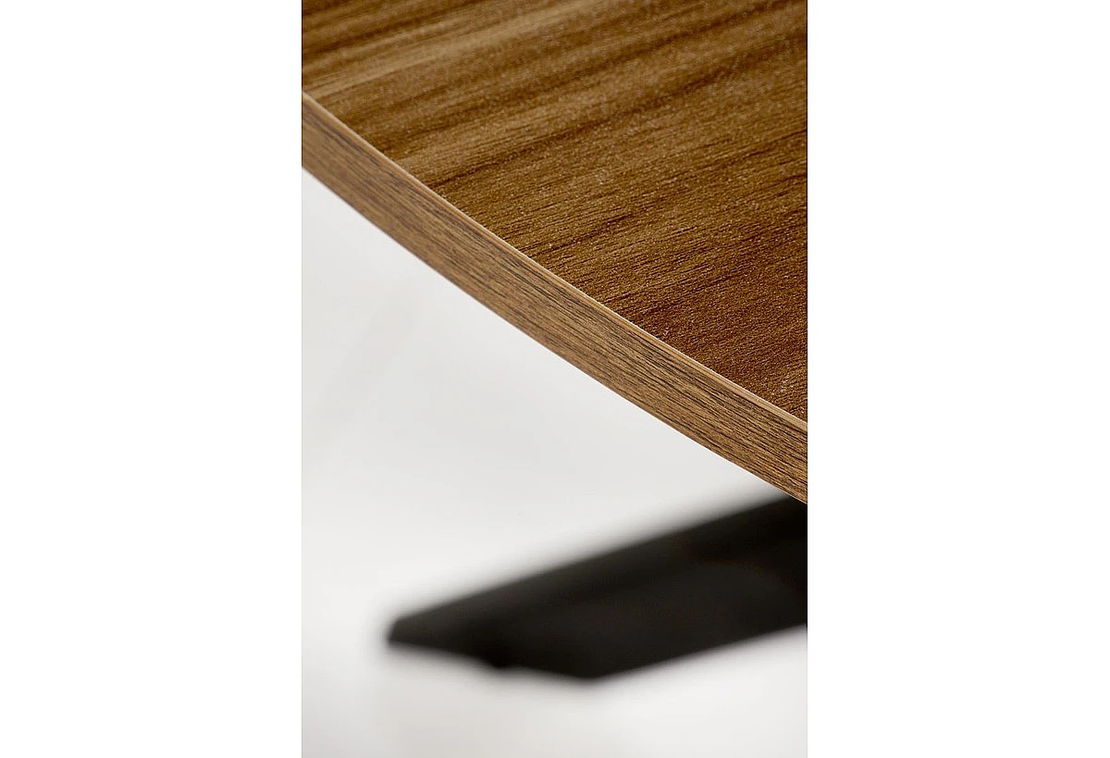 Трапезна маса EDGAR кръгла - орех/черно