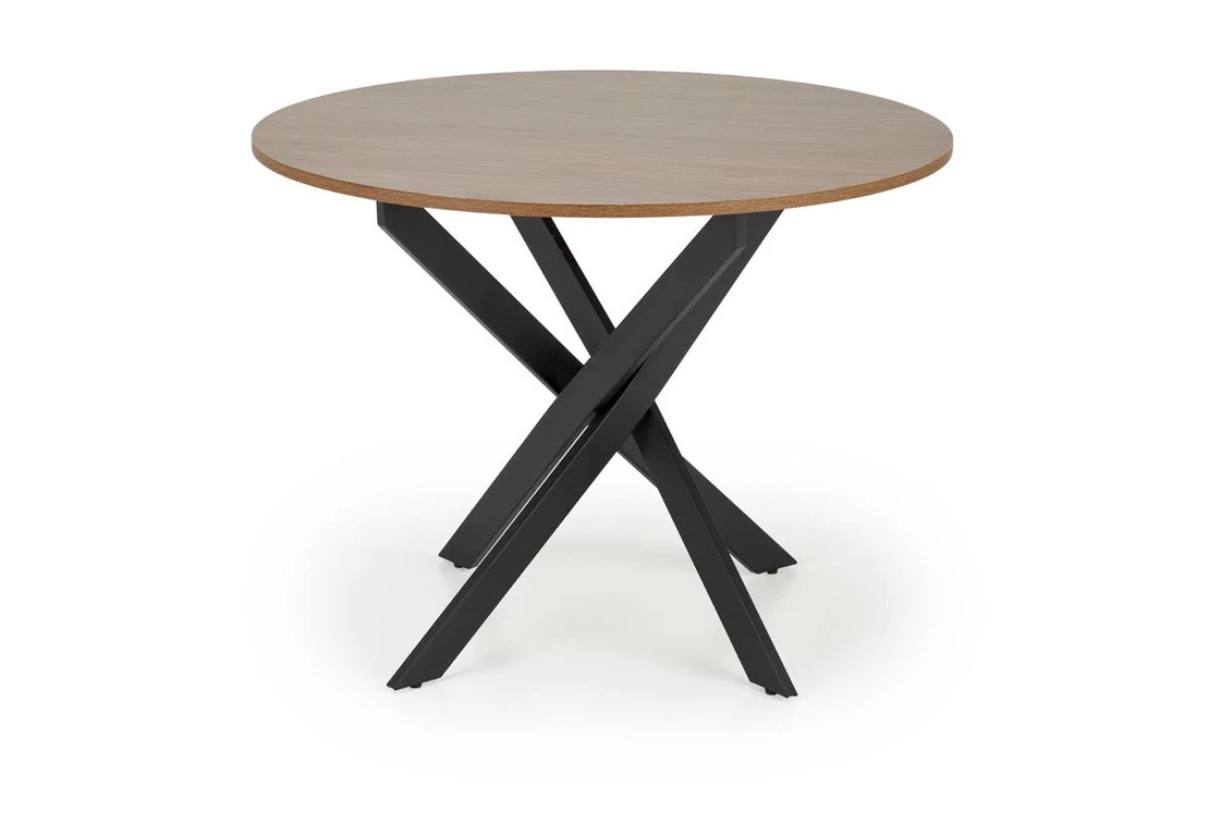 Трапезна маса EDGAR кръгла - орех/черно