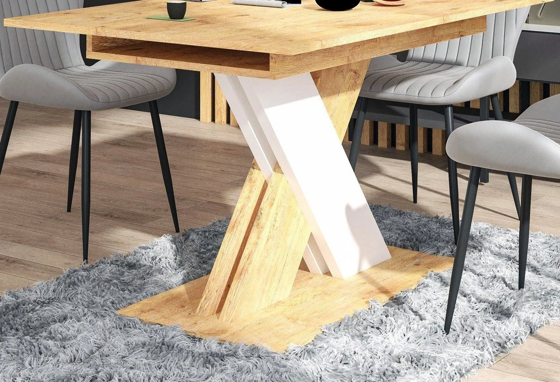 Трапезна маса XARELTO разтегателна - дъб ланселот/бяло