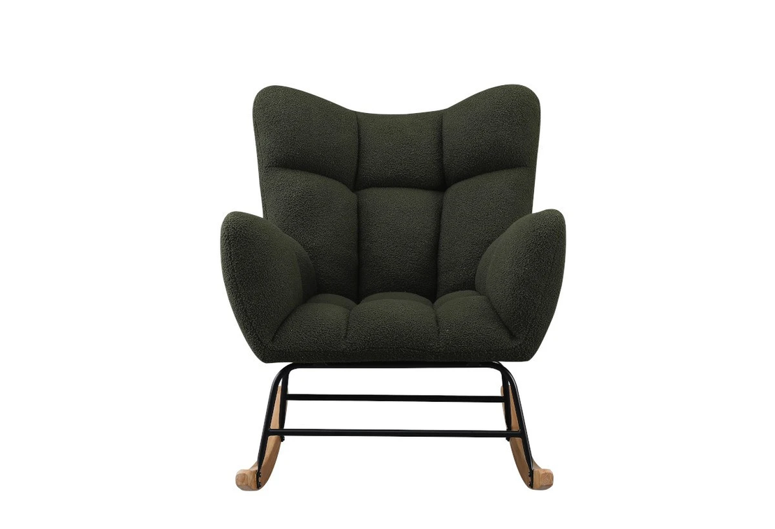 Люлеещ фотьойл STIV - тъмно зелено/натурално/черно