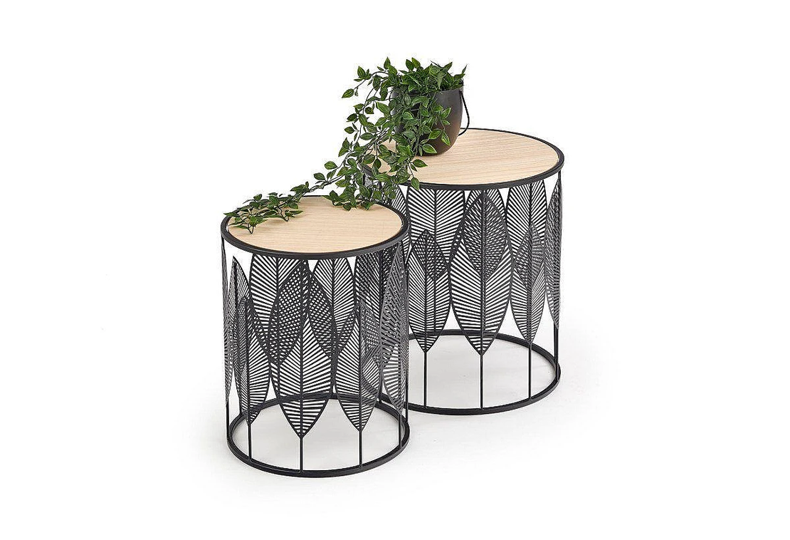 Комплект 2 холни маси FOLLA кръгли - 2 цвята