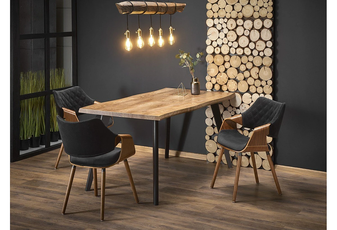 Трапезна маса DICKSON 150 разтегателна - натурален дъб/черно