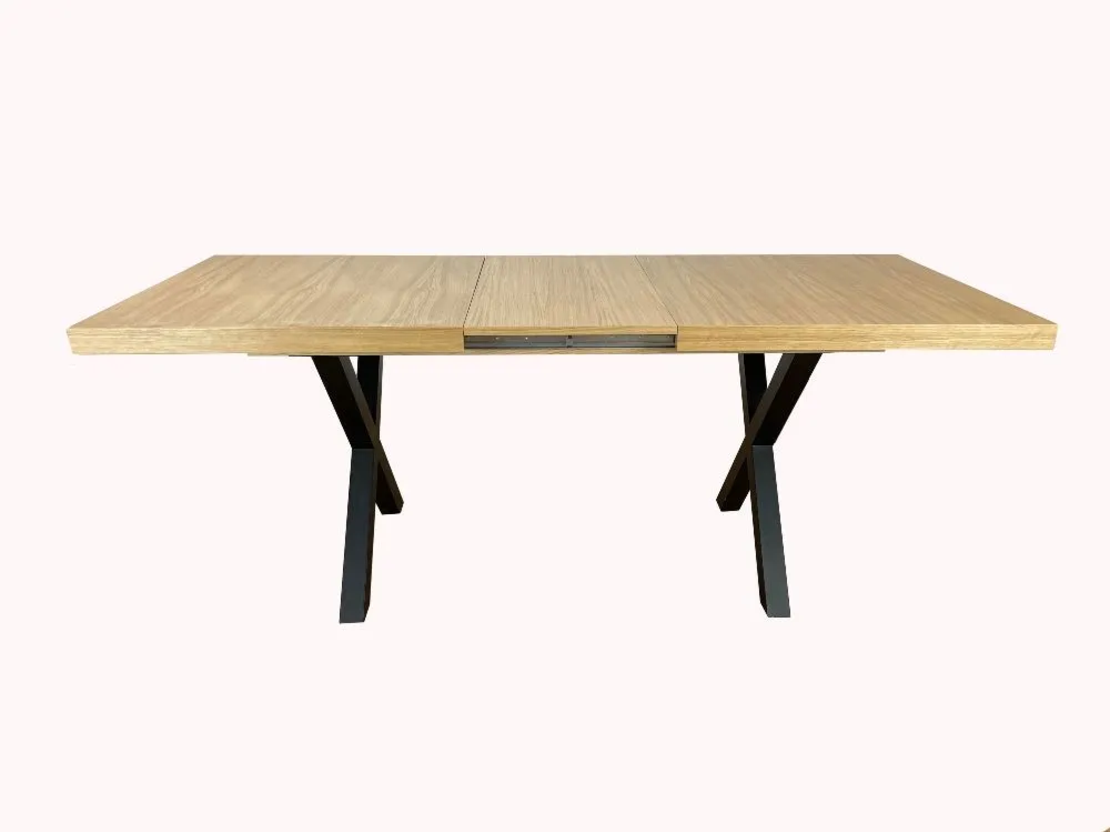 Трапезна маса XARIS разтегателна - дъб хикори натур/черно