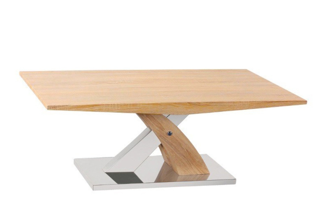 Холна маса SANDOR SMALL 2 - златен дъб/бяло/хром