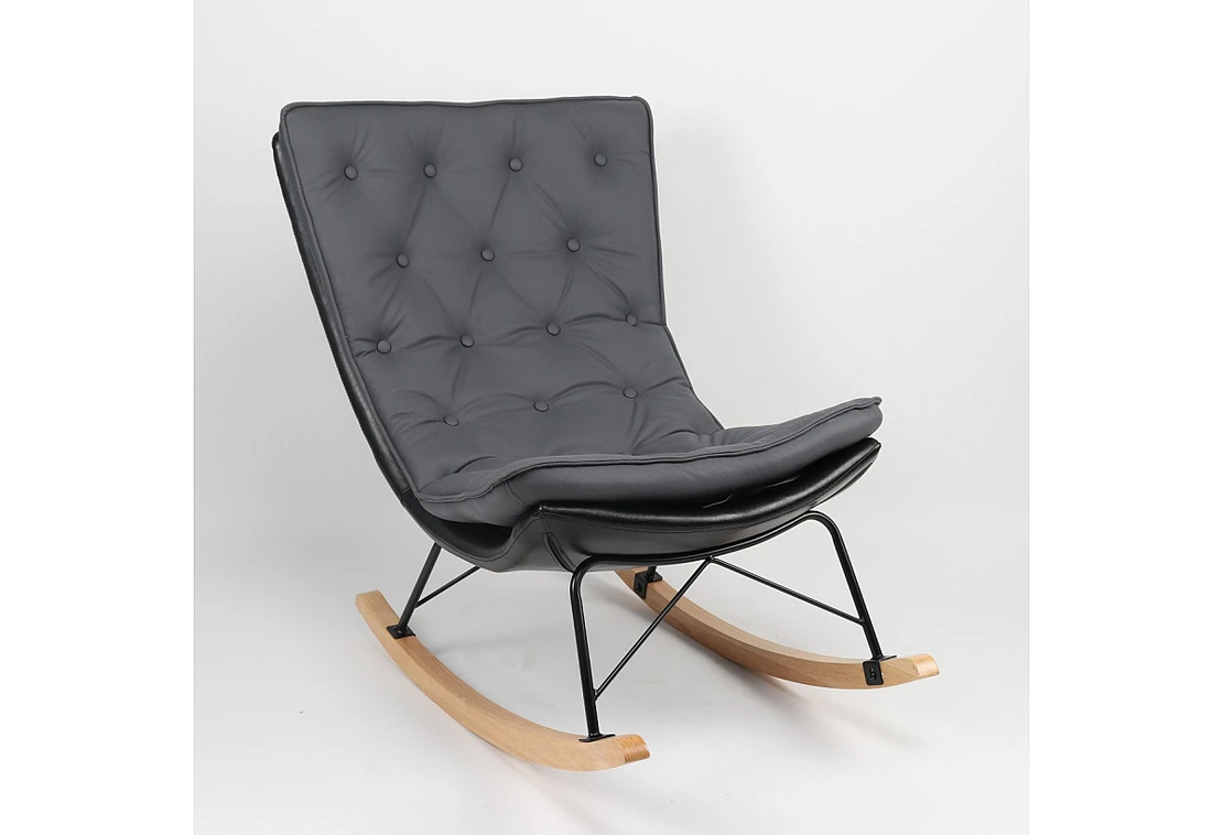 Люлеещ фотьойл ATLAS - сиво/черно/натурално