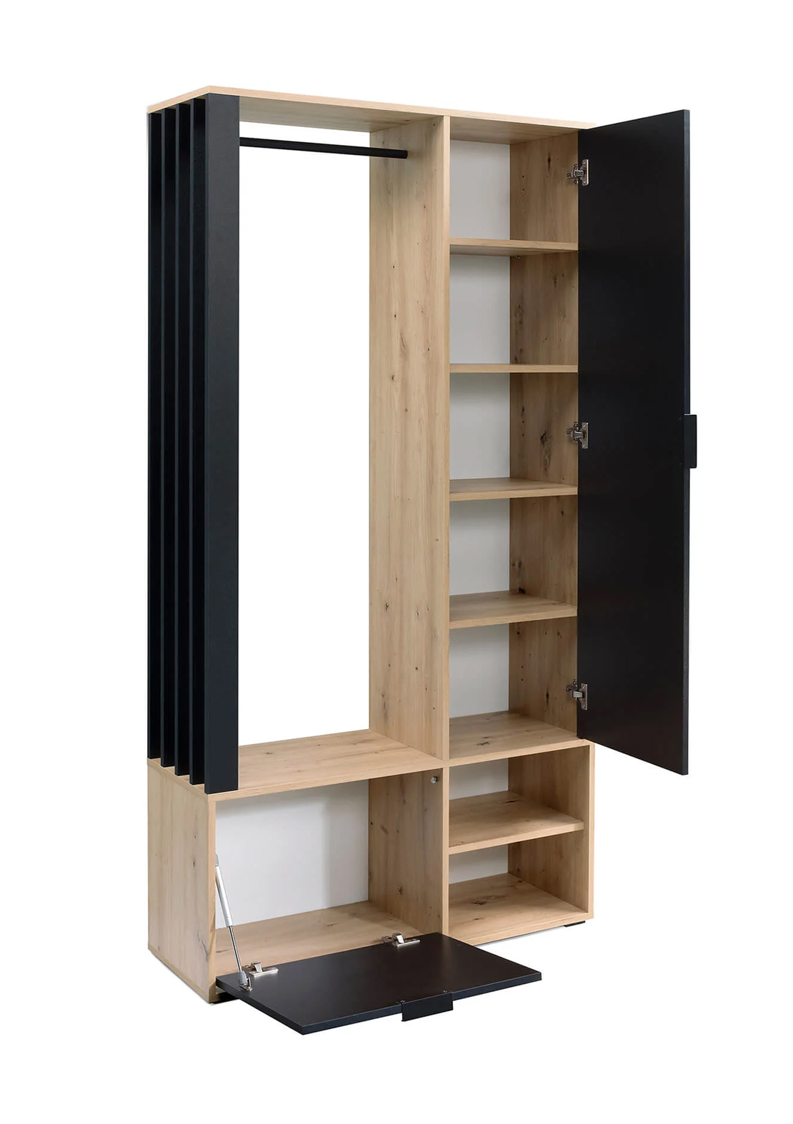 Портманто MILO дъб артисан/черно