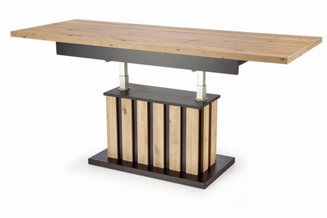 Холна маса BARETTI - разтегателна - дъб артисан/черно