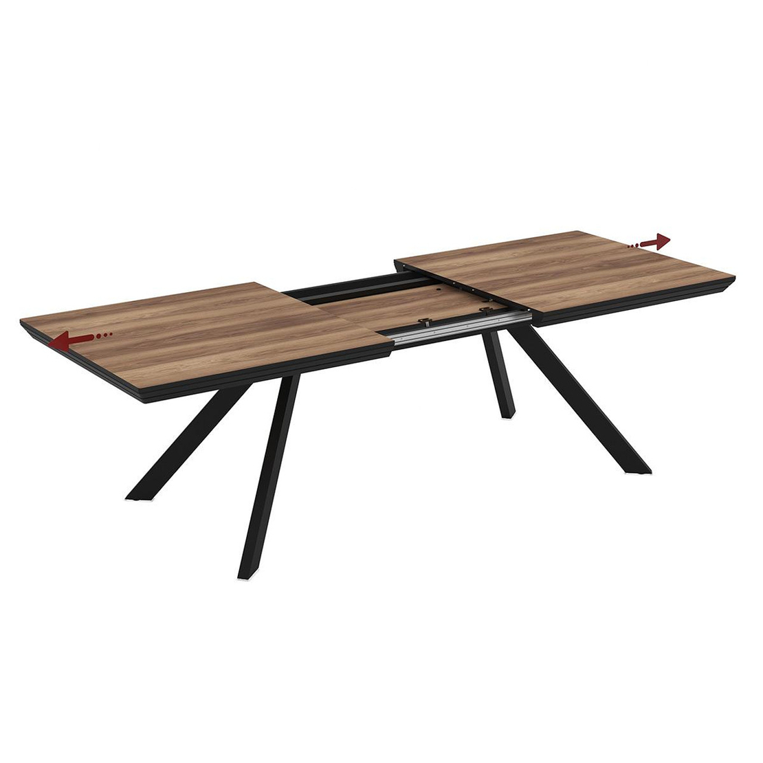 Трапезна маса CORIN  разтегателна - орех/черно