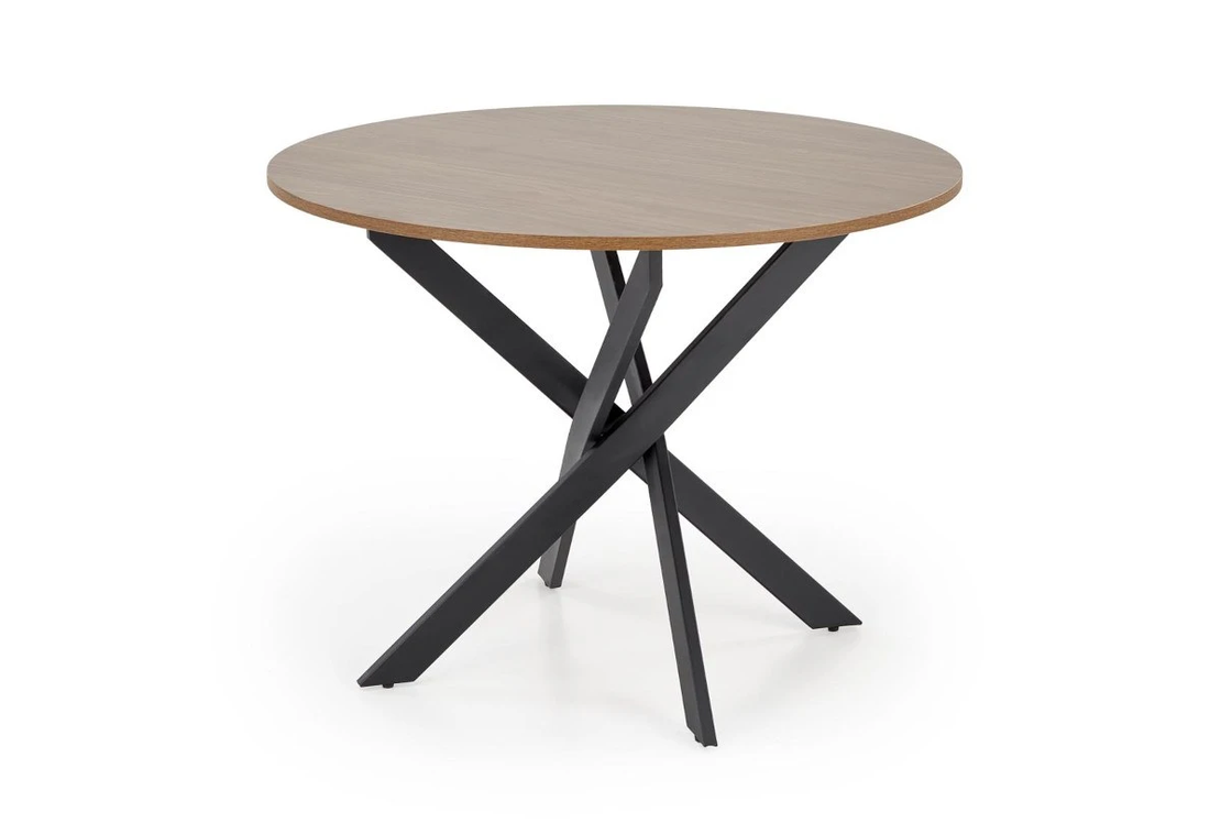 Трапезна маса EDGAR кръгла - орех/черно