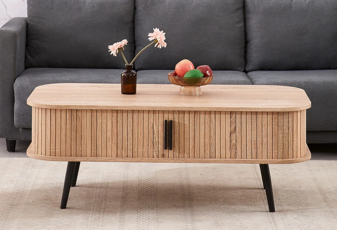 Холна маса ALICIA -  травентин/черно