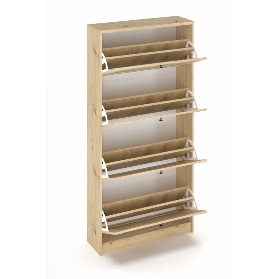 Шкаф за обувки с 4 врати 80/166 артисан/рафия