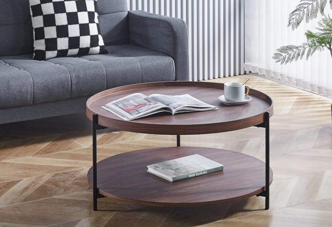 Холна маса ADRIANA - тъмен орех/черно