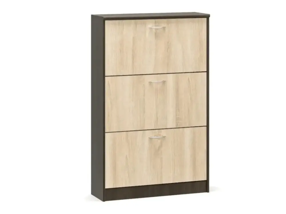 Шкаф за обувки с 3 врати 60/130 венге/дъб сонома