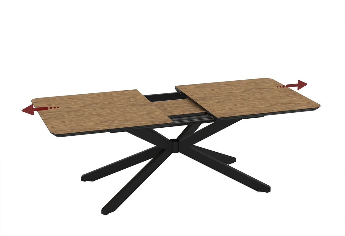 Трапезна маса MONA разтегателна - меден дъб/черно