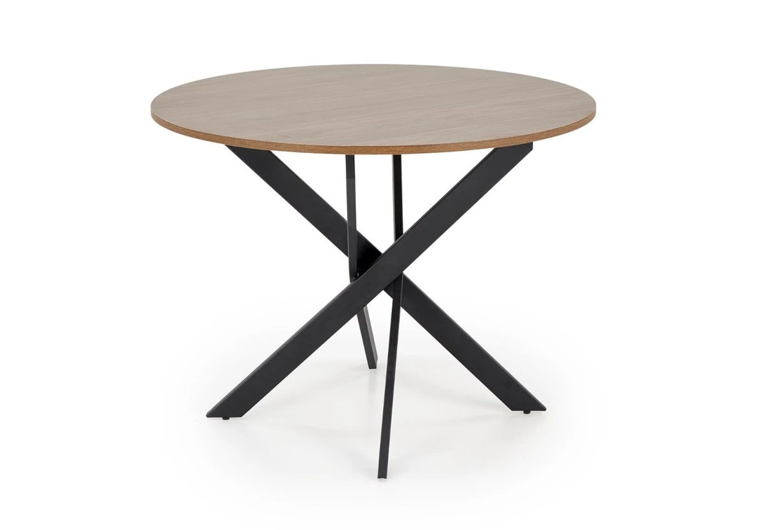 Трапезна маса EDGAR кръгла - орех/черно