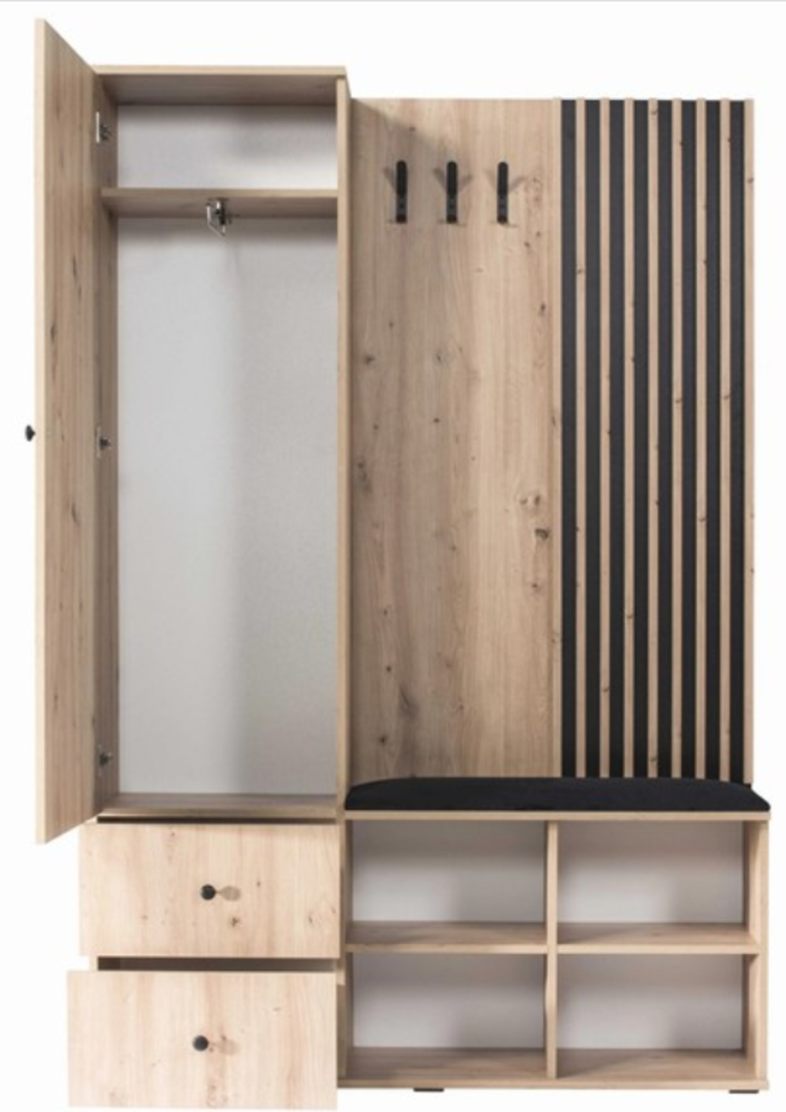 Портманто CALI Дъб артисан/черно