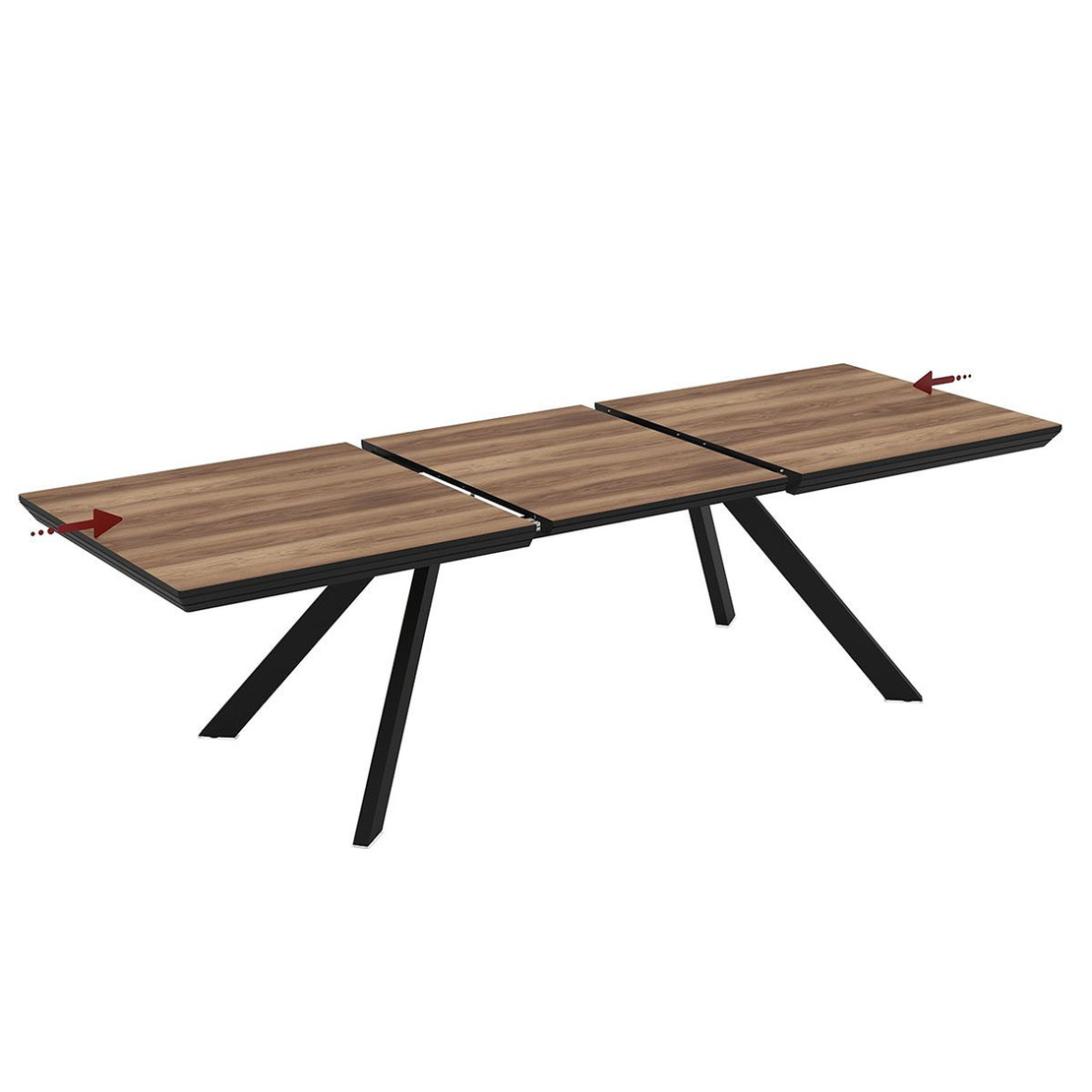 Трапезна маса CORIN  разтегателна - орех/черно