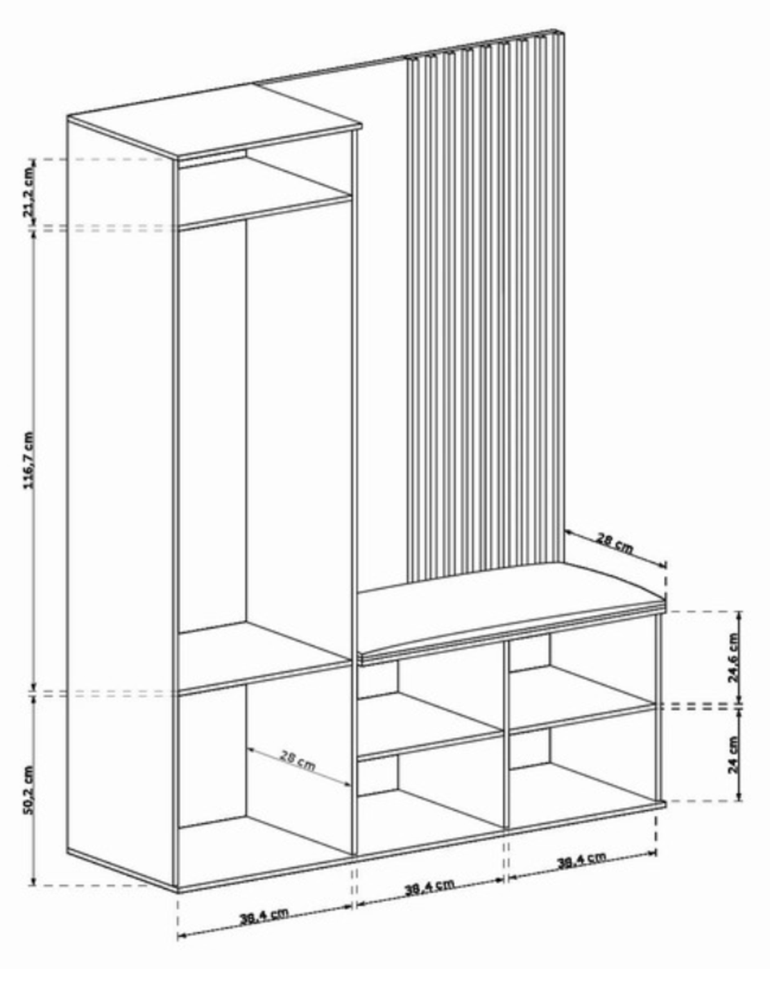 Портманто CALI Дъб артисан/черно