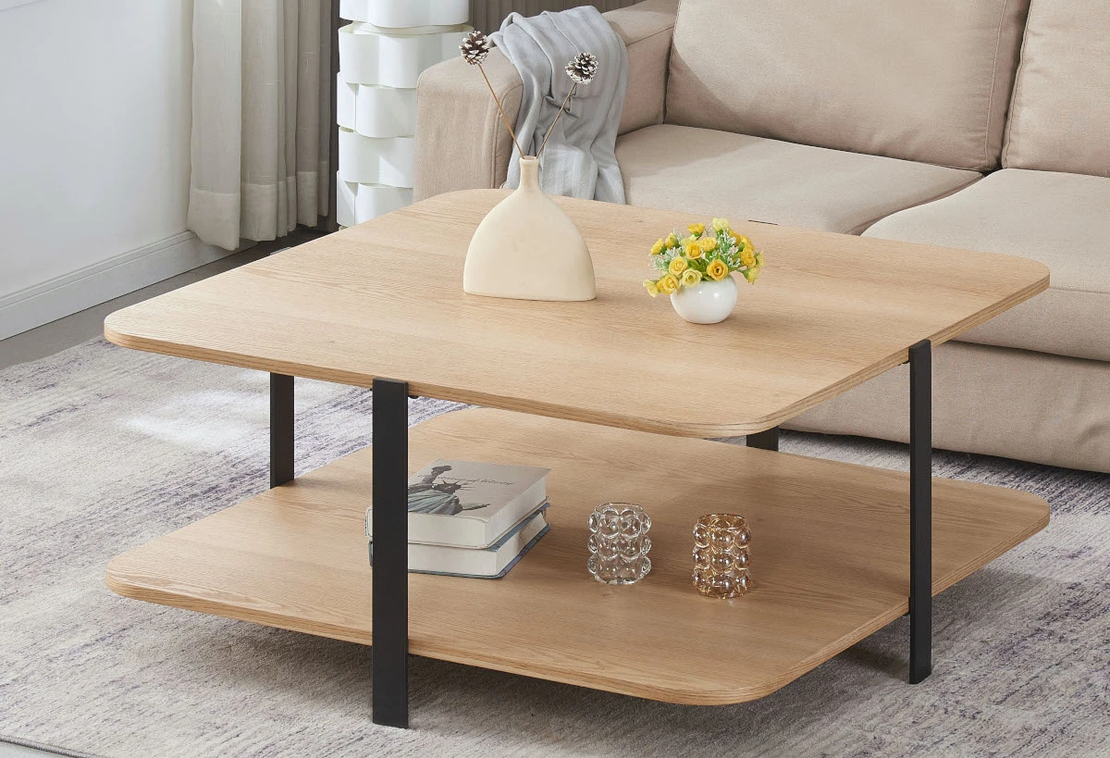 Холна маса KEISY - натурален дъб/черно