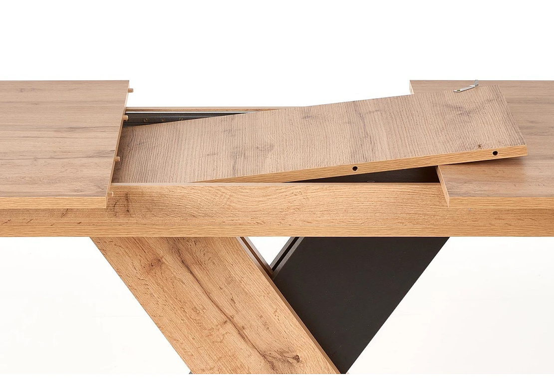 Трапезна маса XARELTO разтегателна - дъб вотан/черно