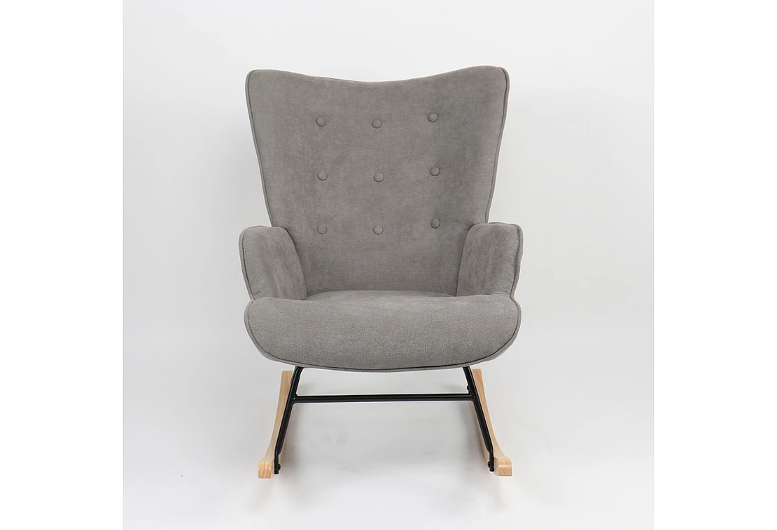 Люлеещ фотьойл ELIOT - сиво/натурално